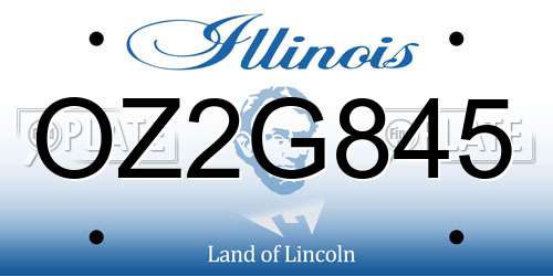 OZ2G845 Illinois License Plate