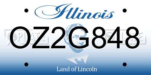 OZ2G848 Illinois License Plate