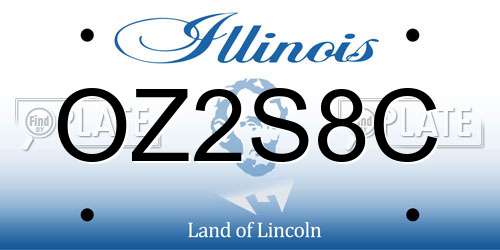 OZ2S8C Illinois License Plate