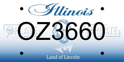 OZ3660 Illinois License Plate