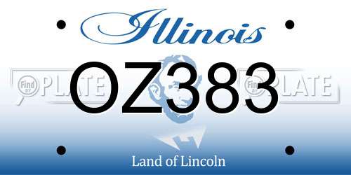 OZ383 Illinois License Plate