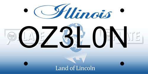 OZ3L0N Illinois License Plate