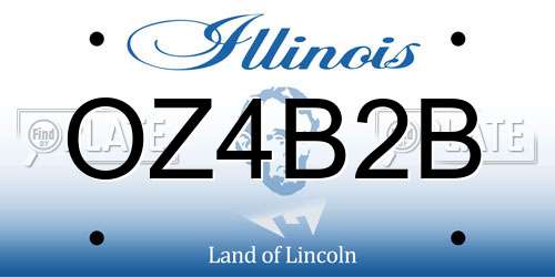OZ4B2B Illinois License Plate