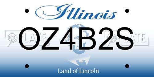 OZ4B2S Illinois License Plate