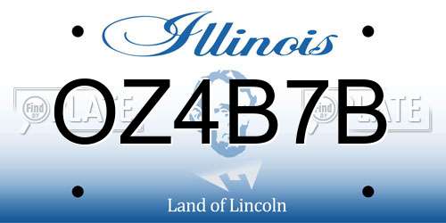 OZ4B7B Illinois License Plate