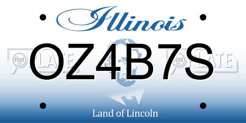 OZ4B7S Illinois License Plate