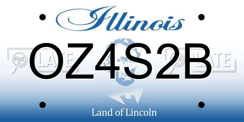 OZ4S2B Illinois License Plate