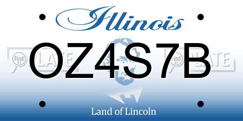 OZ4S7B Illinois License Plate