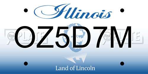OZ5D7M Illinois License Plate