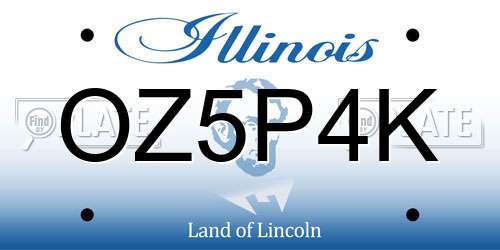 OZ5P4K Illinois License Plate