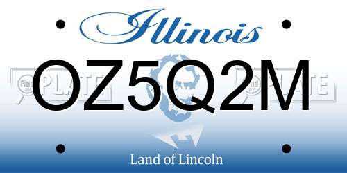 OZ5Q2M Illinois License Plate