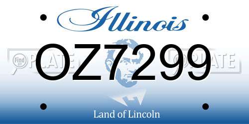 OZ7299 Illinois License Plate