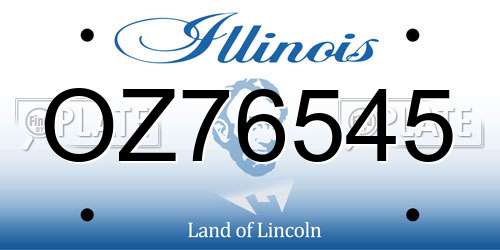 OZ76545 Illinois License Plate