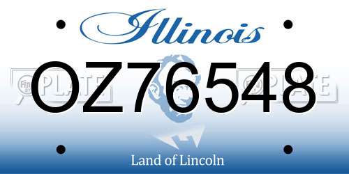 OZ76548 Illinois License Plate