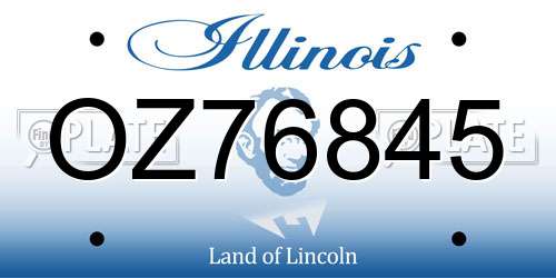 OZ76845 Illinois License Plate