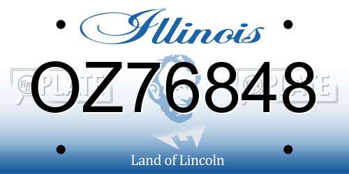 OZ76848 Illinois License Plate