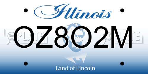 OZ8O2M Illinois License Plate