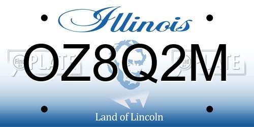 OZ8Q2M Illinois License Plate