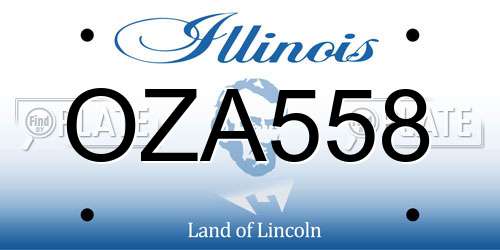 OZA558 Illinois License Plate