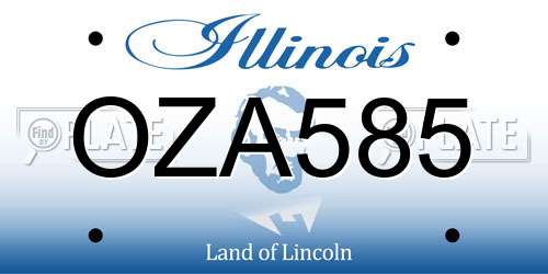 OZA585 Illinois License Plate