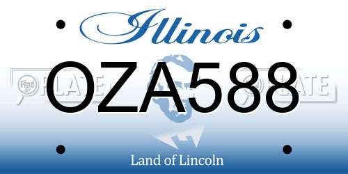 OZA588 Illinois License Plate