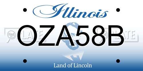 OZA58B Illinois License Plate