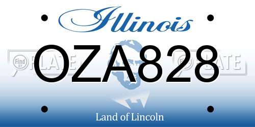 OZA828 Illinois License Plate