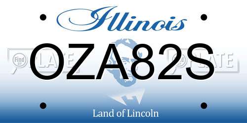 OZA82S Illinois License Plate