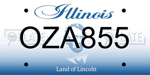 OZA855 Illinois License Plate