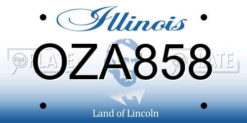OZA858 Illinois License Plate