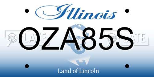 OZA85S Illinois License Plate