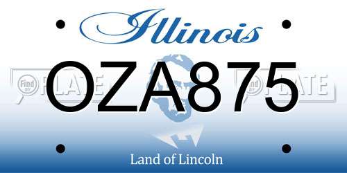 OZA875 Illinois License Plate