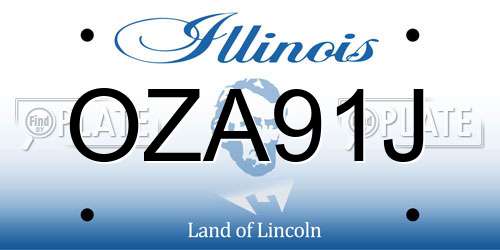 OZA91J Illinois License Plate