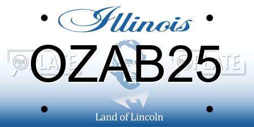 OZAB25 Illinois License Plate