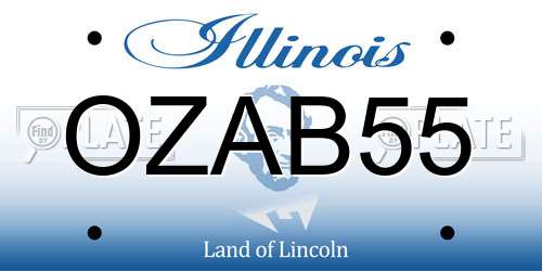 OZAB55 Illinois License Plate