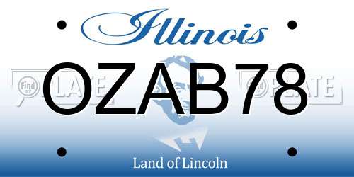 OZAB78 Illinois License Plate