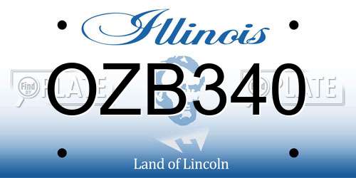 OZB340 Illinois License Plate