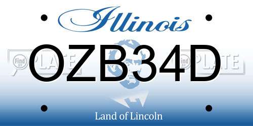 OZB34D Illinois License Plate