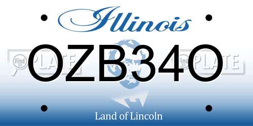 OZB34O Illinois License Plate