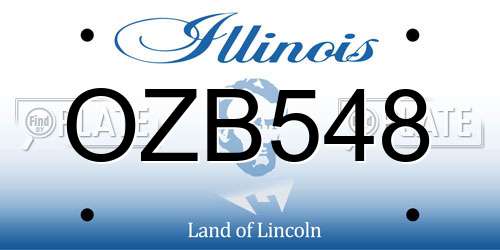 OZB548 Illinois License Plate