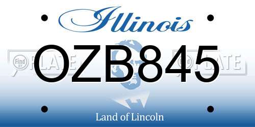 OZB845 Illinois License Plate