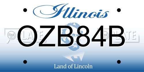 OZB84B Illinois License Plate