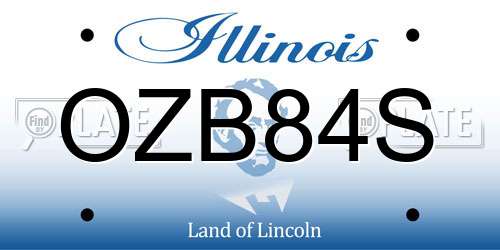 OZB84S Illinois License Plate