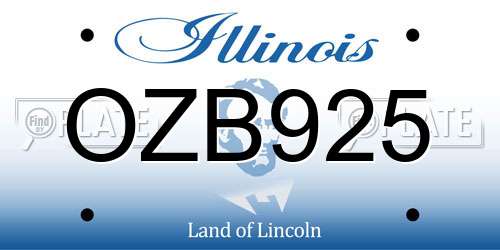 OZB925 Illinois License Plate