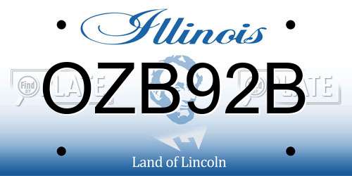 OZB92B Illinois License Plate