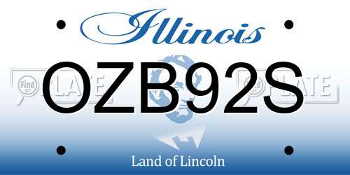 OZB92S Illinois License Plate