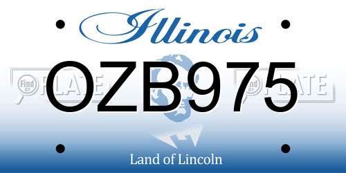 OZB975 Illinois License Plate