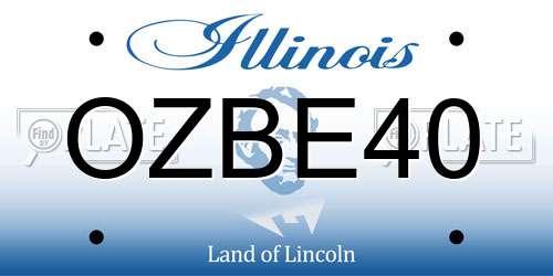 OZBE40 Illinois License Plate