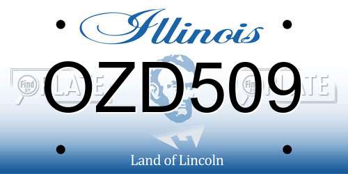 OZD509 Illinois License Plate