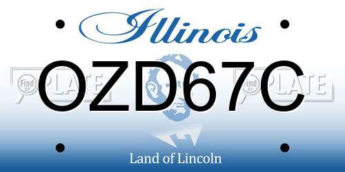 OZD67C Illinois License Plate